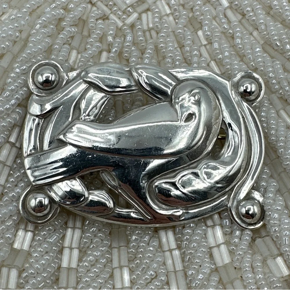 Coro Norseland Sterling Large Dove Pin#364.